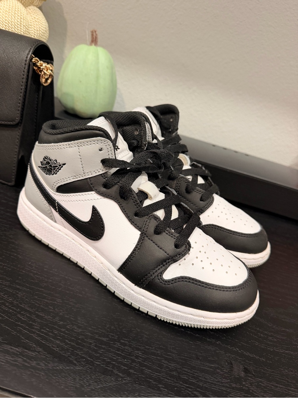 Jordan Kids' Black and White High-Top Sneakers